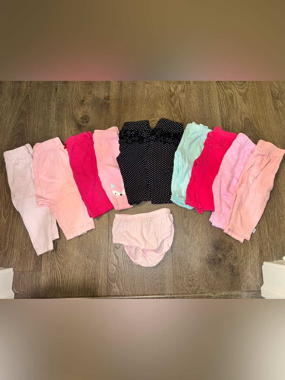 Lot of 11 Baby Girl Bottoms 0-3 Months